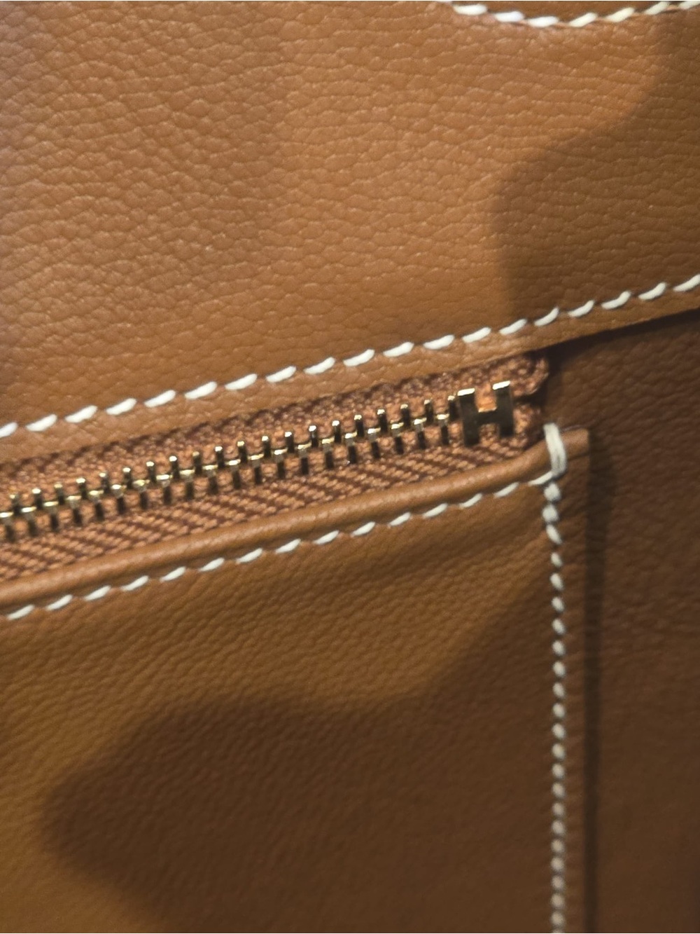 Handmade imported barenia Birkin 35 Fauve gold smooth GHW Cognac tote Italian - Picture 6 of 8